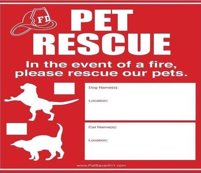Window Fire Pet ID sticker